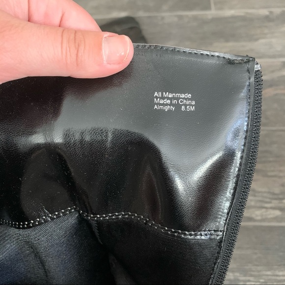 Black Faux Leather Boots - Picture 5 of 5